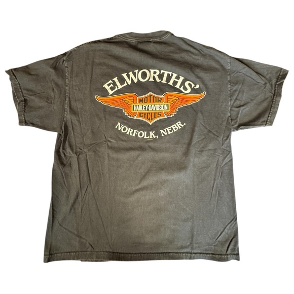 Vintage Y2K Harley Davidson Hi-Way Cafe Made in USA T- Shirt 2001 Men's Black XL - Picture 9 of 14